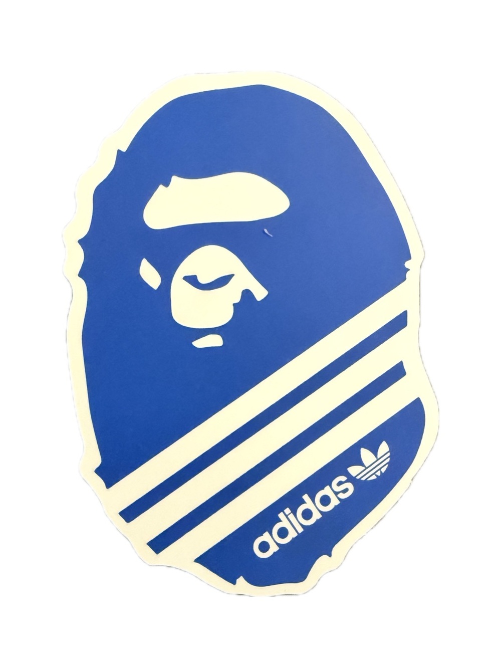 Adidas x BAPE Ape Head Logo Sticker Blue Streetwear Hypebeast Decal
